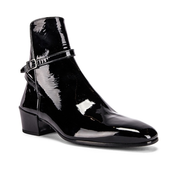 - NEW Saint Laurent Clementi Jodhpur Booties Patent Black 0725 main image 6